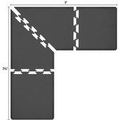  Original Collection PuzzlePiece L Series 7.5' x 7' x 3' Anti-Fatigue Floor Mat in Black, 90'' W x 36'' D, 3/4'' Thick