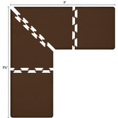  Original Collection PuzzlePiece L Series 7.5' x 7' x 3' Anti-Fatigue Floor Mat in Brown, 90'' W x 36'' D, 3/4'' Thick