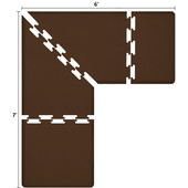  Original Collection PuzzlePiece L Series 7' x 6' x 3' Anti-Fatigue Floor Mat in Brown, 84'' W x 36'' D, 3/4'' Thick