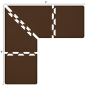  Original Collection PuzzlePiece L Series 7' x 7' x 3' Anti-Fatigue Floor Mat in Brown, 84'' W x 36'' D, 3/4'' Thick