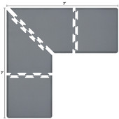  Original Collection PuzzlePiece L Series 7' x 7' x 3' Anti-Fatigue Floor Mat in Gray, 84'' W x 36'' D, 3/4'' Thick