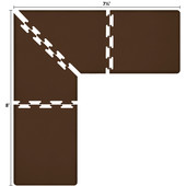  Original Collection PuzzlePiece L Series 8' x 7.5' x 3' Anti-Fatigue Floor Mat in Brown, 96'' W x 36'' D, 3/4'' Thick