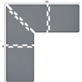  Original Collection PuzzlePiece L Series 8' x 7.5' x 3' Anti-Fatigue Floor Mat in Gray, 96'' W x 36'' D, 3/4'' Thick