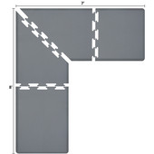  Original Collection PuzzlePiece L Series 8' x 7' x 3' Anti-Fatigue Floor Mat in Gray, 96'' W x 36'' D, 3/4'' Thick