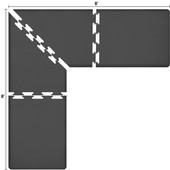  Original Collection PuzzlePiece L Series 8' x 8' x 3' Anti-Fatigue Floor Mat in Black, 96'' W x 36'' D, 3/4'' Thick