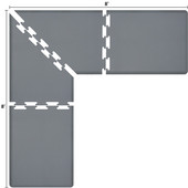 Original Collection PuzzlePiece L Series 8' x 8' x 3' Anti-Fatigue Floor Mat in Gray, 96'' W x 36'' D, 3/4'' Thick