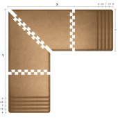  Granite Collection PuzzlePiece L Series 6.5' x 6.5' x 3' Anti-Fatigue Floor Mat in Granite Gold, Available in Multiple Sizes & Finishes, 78'' W x 78'' W x 36'' D, 3/4'' Thick