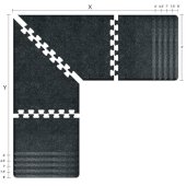  Granite Collection PuzzlePiece L Series 6.5' x 6.5' x 3' Anti-Fatigue Floor Mat in Granite Onyx, Available in Multiple Sizes & Finishes, 78'' W x 78'' W x 36'' D, 3/4'' Thick