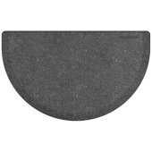  Granite Collection Studio Semi-Circle 36'' x 22'' Anti-Fatigue Floor Mat in Granite Steel, 36'' W x 22'' D x 3/4'' Thick