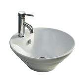  China Luxe Collection- Terrace White Above Counter Bathroom Sink, 18-3/4'' Dia. x 7-1/2''H
