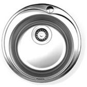  Noah Collection Large Round Drop-In Sink, 20'' Dia., Brushed Stainless Steel, One Hole