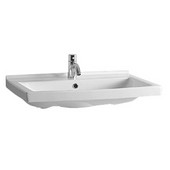  Isabella Collection 23-1/2''W Rectangular Wall Mount Bath Basin with Single Hole Faucet Drilling, and , White Finish