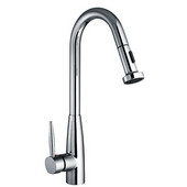 , Single Hole Faucet With A Gooseneck Swivel Spout, Pull-Down Spray Head, 8 1/2''W x 9 1/4''D x 17''H