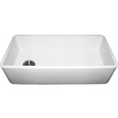  Farmhaus Fireclay Sink with Smooth Front Apron, White