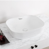  Isabella Plus Collection Rectangular Above Mount Vitreous China Basin with Center Drain, White