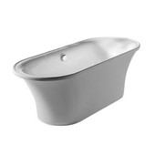  Bathhaus Collection Oval Double Ended Freestanding Bathtub with Chrome Mechanical Pop-Up Waste and Chrome Center Drain with Internal Overflow in White, 68-7/8'' W x 29-1/2'' D x 23-5/8'' H