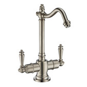  Point of Use Instant Hot/Cold Water Faucet with Traditional Spout and Self Closing Hot Water Handle, Brushed Nickel