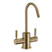  Point of Use Instant Hot/Cold Water Drinking Faucet with Gooseneck Swivel Spout In Antique Brass, Spout Height: 6-3/4'', Spout Reach: 4''