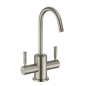  Point of Use Instant Hot/Cold Water Faucet with Contemporary Spout and Self Closing Hot Water Handle, Brushed Nickel
