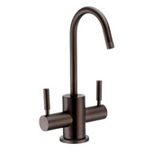  Point of Use Instant Hot/Cold Water Faucet with Contemporary Spout and Self Closing Hot Water Handle, Oil Rubbed Bronze