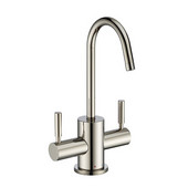  Point of Use Instant Hot/Cold Water Faucet with Contemporary Spout and Self Closing Hot Water Handle, Polished Nickel