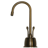  Instant Hot Instant Hot/Cold Water Dispenser Kitchen Faucet with Gooseneck Spout and Self-Closing Hot Water Handle, Antique Brass, 4-1/8''W x 10-1/4''H