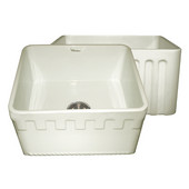 Reversible Series Fireclay Sink with Athinahaus Front Apron, Biscuit, 20''W x 18''D x 10''H