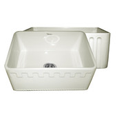  Reversible Series Fireclay Sink with Athinahaus Front Apron, Biscuit, 24''W x 18''D x 10''H