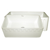  Reversible Series Fireclay Sink with Athinahaus Front Apron, Biscuit, 30''W x 18''D x 10''H