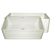  Reversible Series Fireclay Sink with Concave Front Apron, Biscuit, 30''W x 18''D x 10''H