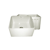  Reversible Series Fireclay Sink with Smooth Front Apron, Biscuit, 20''W x 18''D x 10''H