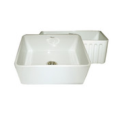  Reversible Series Fireclay Sink with Smooth Front Apron, Biscuit, 24''W x 18''D x 10''H