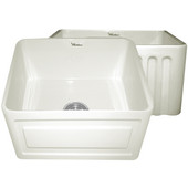  Reversible Series Fireclay Sink with Raised Panel Front Apron, Biscuit, 20''W x 18''D x 10''H