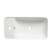  Isabella Collection Rectangular Above Mount Bathroom Sink with Integrated Rectangular Bowl, White Finish