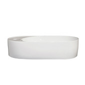  Isabella Collection Oval Above Mount Bathroom Sink with Integrated Oval Bowl, White Finish