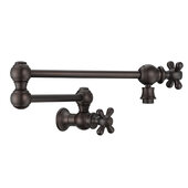  Vintage III Plus Wall Mounted Retractable Spout Pot Filler with Cross Handles in Oil Rubbed Bronze, Spout Reach: 21-1/2'' D