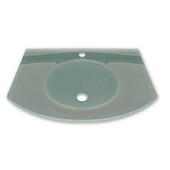  28'' Wall Mounted Arched Countertop and Integrated Round Basin in Matte Glass