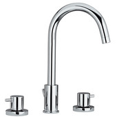  Luxe Widespread Bathroom Faucet with Cross Handles and Tubular Swivel Spout in Polished Chrome