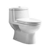  Magic Flush Eco-Friendly One Piece Toilet, Siphonic Action Dual Flush System, 1.6/1.1 GPF Capacity, 15-1/2''W x 27''D x 24-1/2''H
