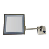  Square Wall Mount Led 5X Magnified Mirror, Brushed Nickel