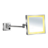  Square Wall Mount Led 5X Magnified Mirror, Polished Chrome