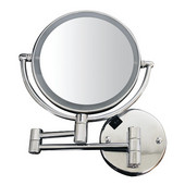  Round Wall Mount Dual Led 7X Magnified Mirror, Polished Chrome