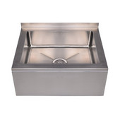  Noah's Collection Single Bowl Wall Mount Mop Sink, Brushed Stainless Steel, 24''W x 20''D x 10''H