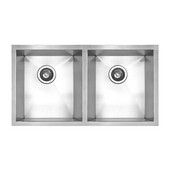  Chefhaus Double Bowl Undermount Sink, 29 1/2''W x 17 3/8'' D, Brushed Stainless Steel