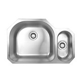  Double Bowl Undermount Sink, 31 1/2''W x 20 7/8'' D, Brushed Stainless Steel