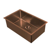  Noah Plus Linen Textured Dual-Mount 16 Gauge Stainless Steel Single Bowl Kitchen Sink Set, Copper, 33'' W x 18'' D x 10'' H