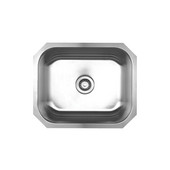  Single Bowl Undermount Sink, 22 1/4''W x 18 3/8'' D, Brushed Stainless Steel
