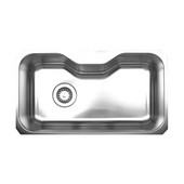  Noah Collection Single Bowl Undermount Sink, 32 1/8''W x 18 3/8'' D, Brushed Stainless Steel, One Hole