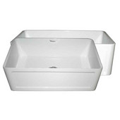  Farmhaus Fireclay Collection Reversible 27'' Sink with 3-1/2'' Center Drain, White Finish, 19''W x 27''D x 10''H