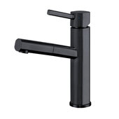  Waterhaus Lead-Free Stainless Steel Kitchen Faucet with Lever Handle and Pull-Out Spray Head in Matte Black, Faucet Height: 10-1/2'' H